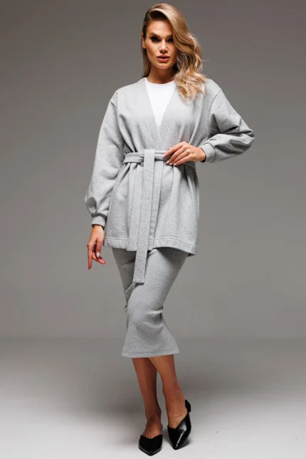Комплект юбочный с жакетом в цвете меланж