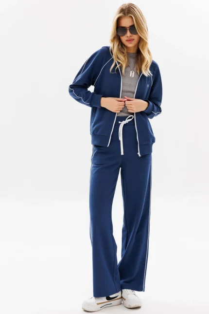 Спортивный костюм с контрастными кантами на зип-худи и брюках