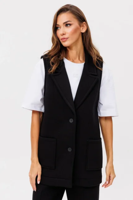 Классический жилет с лацканом и воротником
