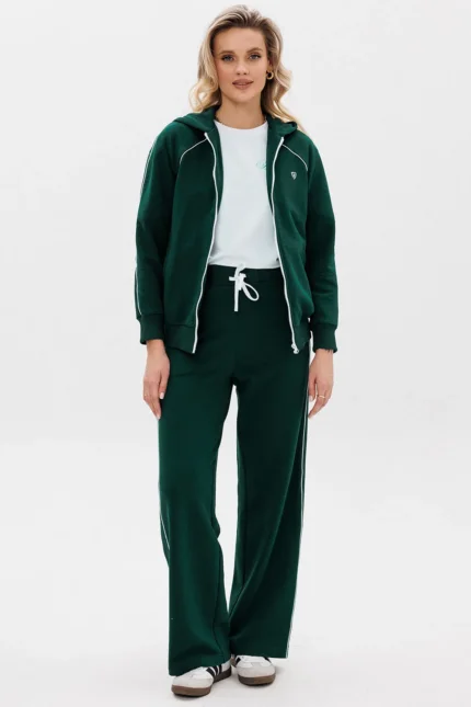 Спортивный костюм с контрастными кантами на зип-худи и брюках