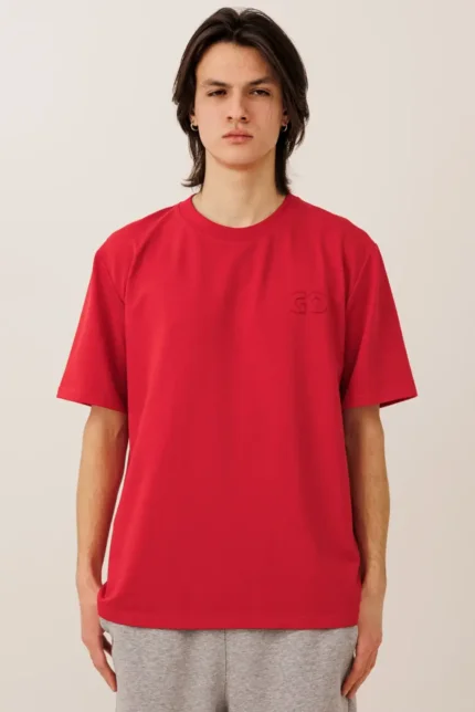 Мужская оверсайз футболка с фактурной вышивкой