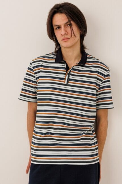 Мужская футболка поло в полоску